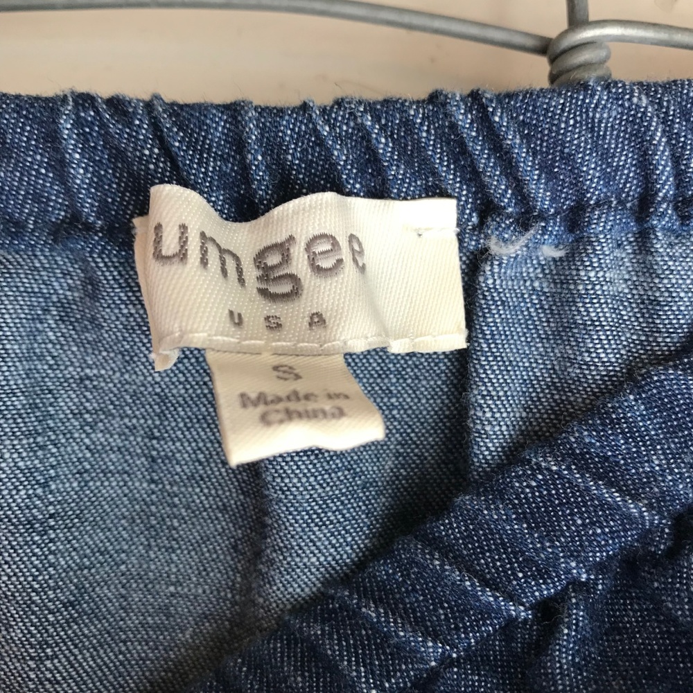 NWT Umgee Denim Frayed Hem Off Shoulder Dress - Picture 5 of 6